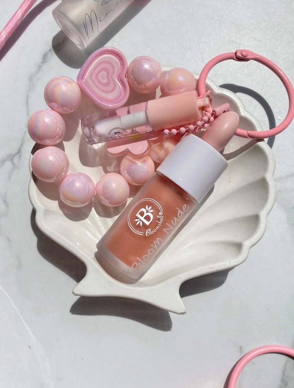 Llavero Duo nude + mini gloss hidratante - Bloomshell