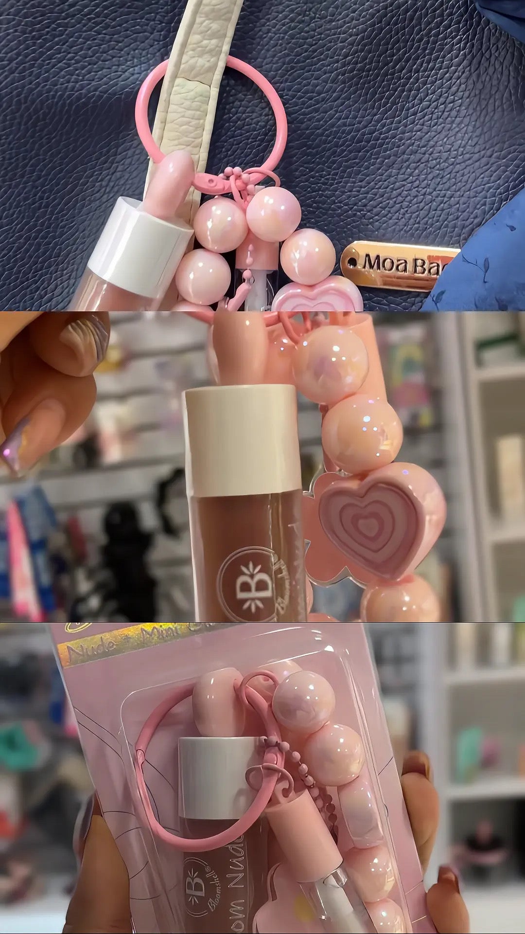 Llavero Duo nude + mini gloss hidratante - Bloomshell