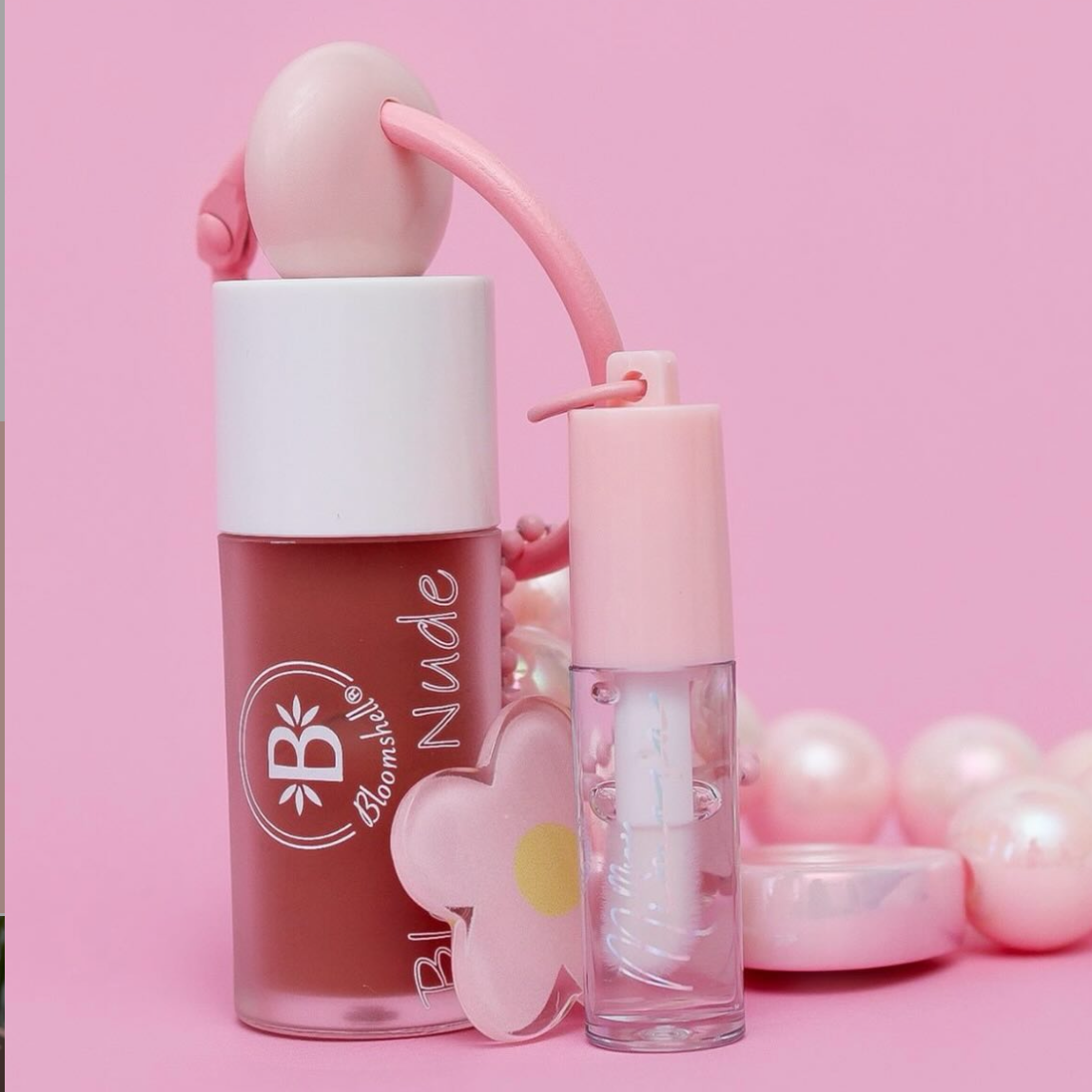 Llavero Duo nude + mini gloss hidratante - Bloomshell